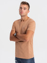 Ombre Clothing Světle hnědé pánské tričko Ombre Clothing