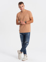 Ombre Clothing Světle hnědé pánské tričko Ombre Clothing