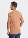 Ombre Clothing Světle hnědé pánské tričko Ombre Clothing