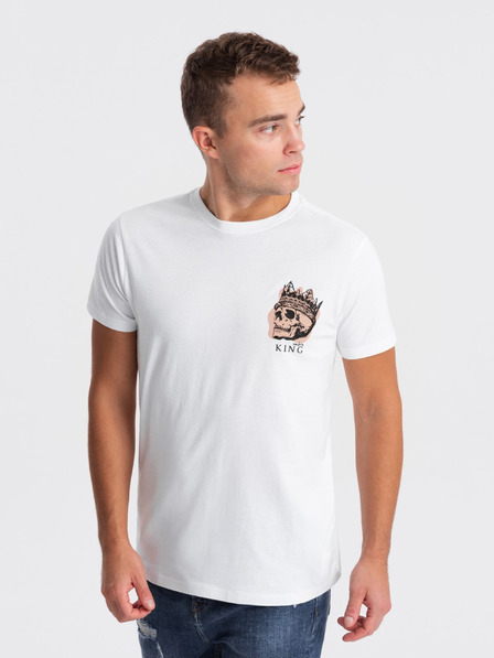 Ombre Clothing Bílé pánské tričko Ombre Clothing