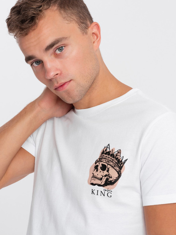 Ombre Clothing Bílé pánské tričko Ombre Clothing