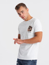 Ombre Clothing Bílé pánské tričko Ombre Clothing