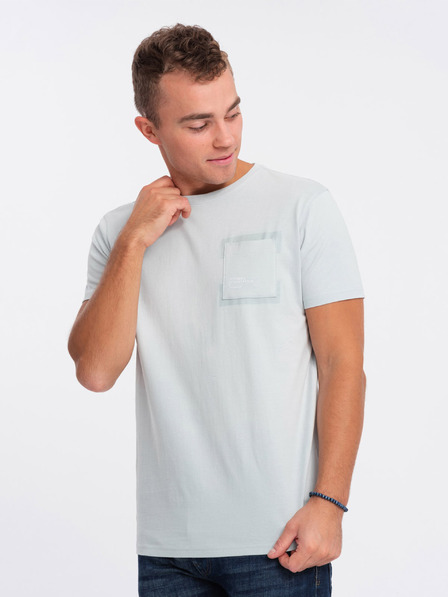 Ombre Clothing Světle šedé pánské tričko Ombre Clothing