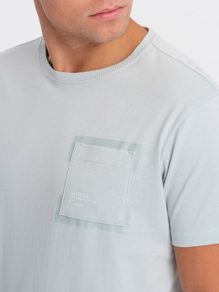 Ombre Clothing Světle šedé pánské tričko Ombre Clothing
