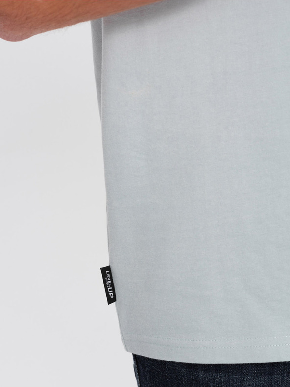 Ombre Clothing Světle šedé pánské tričko Ombre Clothing