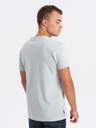 Ombre Clothing Světle šedé pánské tričko Ombre Clothing