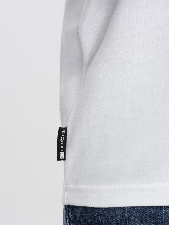 Ombre Clothing Bílé pánské tričko Ombre Clothing