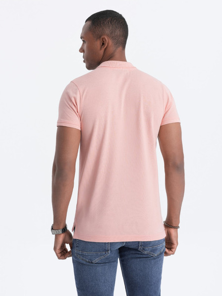 Ombre Clothing Růžové pánské polo tričko Ombre Clothing