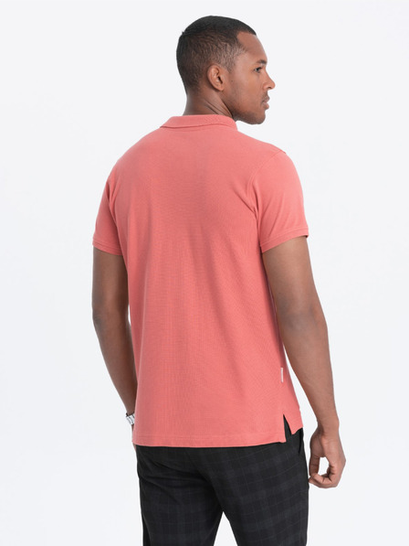 Ombre Clothing Korálové pánské polo tričko Ombre Clothing