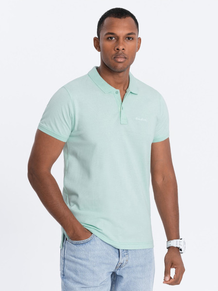 Ombre Clothing Tyrkysové pánské polo tričko Ombre Clothing