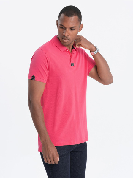 Ombre Clothing Tmavě růžové pánské polo tričko Ombre Clothing