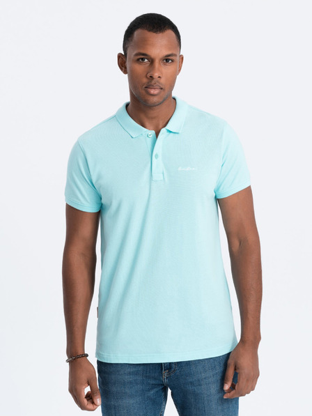 Ombre Clothing Tyrkysové pánské polo tričko Ombre Clothing