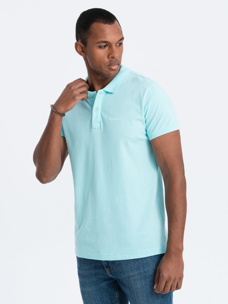 Ombre Clothing Tyrkysové pánské polo tričko Ombre Clothing
