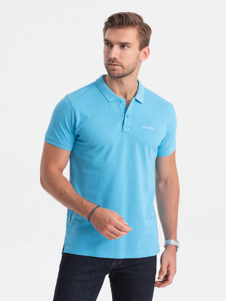 Ombre Clothing Světle modré pánské polo tričko Ombre Clothing