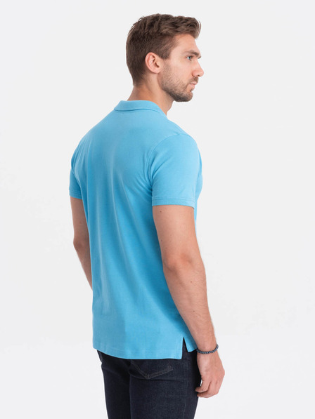 Ombre Clothing Světle modré pánské polo tričko Ombre Clothing