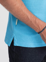 Ombre Clothing Světle modré pánské polo tričko Ombre Clothing
