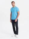 Ombre Clothing Světle modré pánské polo tričko Ombre Clothing
