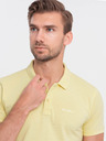 Ombre Clothing Světle žluté pánské polo tričko Ombre Clothing