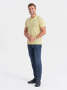 Ombre Clothing Světle žluté pánské polo tričko Ombre Clothing