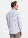 Ombre Clothing Světle modrá pánská pruhovaná košile Ombre Clothing