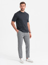 Ombre Clothing Šedé pánské kostkované kalhoty Ombre Clothing