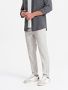 Ombre Clothing Světle šedé pánské kostkované kalhoty Ombre Clothing