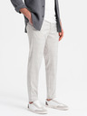 Ombre Clothing Světle šedé pánské kostkované kalhoty Ombre Clothing