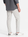 Ombre Clothing Světle šedé pánské kostkované kalhoty Ombre Clothing