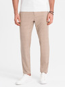 Ombre Clothing Světle hnědé pánské kostkované kalhoty Ombre Clothing