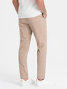Ombre Clothing Světle hnědé pánské kostkované kalhoty Ombre Clothing