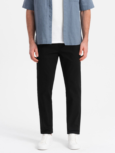 Ombre Clothing Černé pánské slim fit chino kalhoty Ombre Clothing