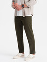 Ombre Clothing Tmavě zelené pánské chino kalhoty Ombre Clothing