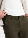 Ombre Clothing Tmavě zelené pánské chino kalhoty Ombre Clothing