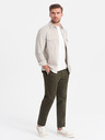 Ombre Clothing Tmavě zelené pánské chino kalhoty Ombre Clothing