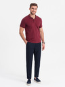 Ombre Clothing Tmavě modré pánské chino kalhoty Ombre Clothing