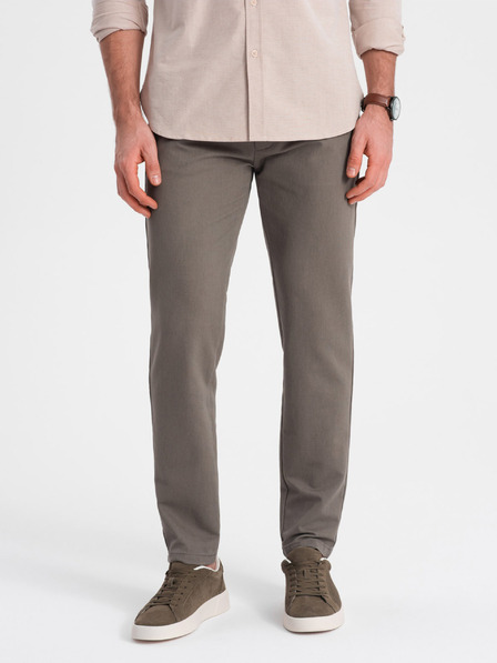 Ombre Clothing Hnědé pánské chino kalhoty Ombre Clothing