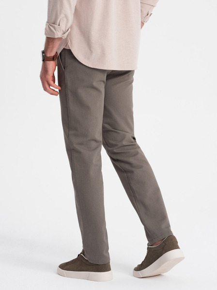 Ombre Clothing Hnědé pánské chino kalhoty Ombre Clothing