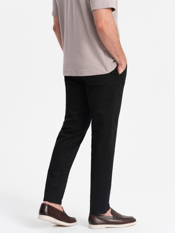 Ombre Clothing Černé pánské chino kalhoty Ombre Clothing