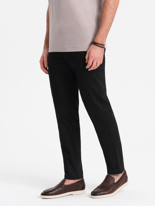 Ombre Clothing Černé pánské chino kalhoty Ombre Clothing