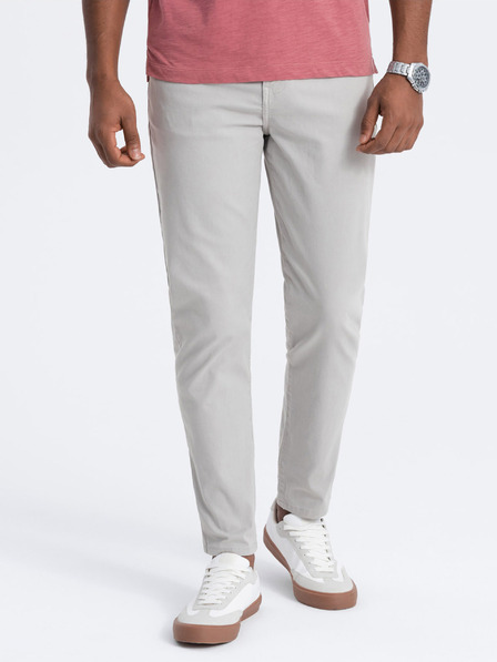 Ombre Clothing Světle šedé pánské chino kalhoty Ombre Clothing