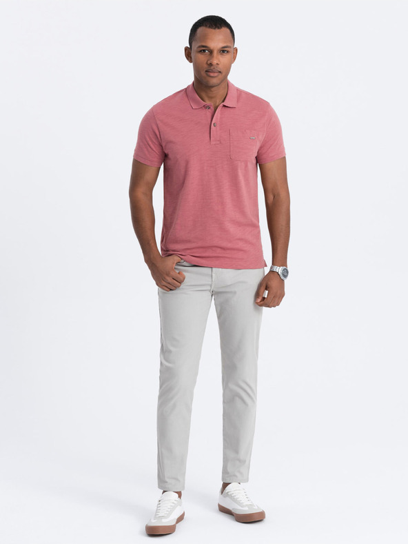 Ombre Clothing Světle šedé pánské chino kalhoty Ombre Clothing