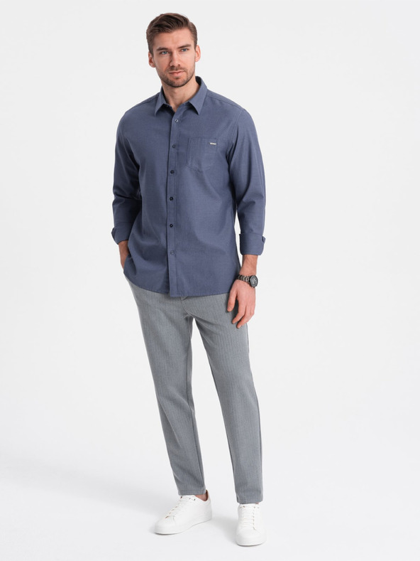 Ombre Clothing Šedé pánské chino kalhoty Ombre Clothing