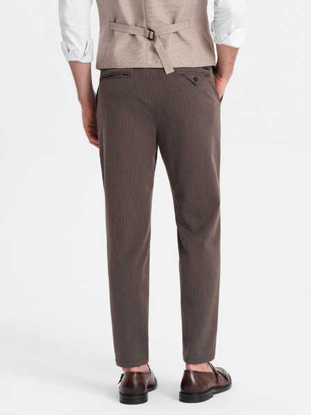 Ombre Clothing Hnědé pánské chino kalhoty Ombre Clothing