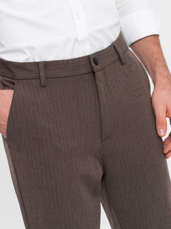 Ombre Clothing Hnědé pánské chino kalhoty Ombre Clothing