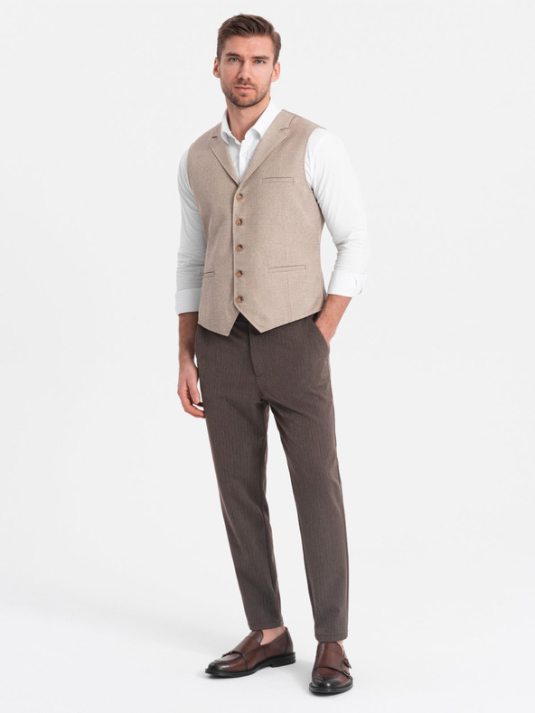 Ombre Clothing Hnědé pánské chino kalhoty Ombre Clothing