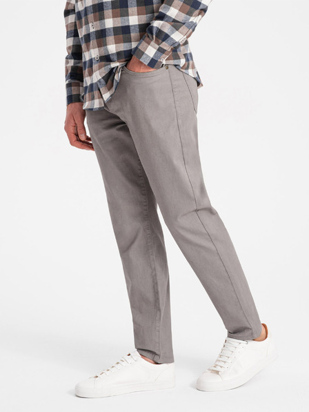 Ombre Clothing Šedé pánské chino kalhoty Ombre Clothing