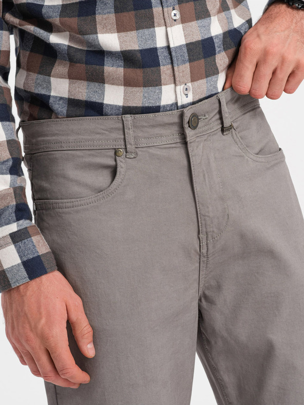 Ombre Clothing Šedé pánské chino kalhoty Ombre Clothing