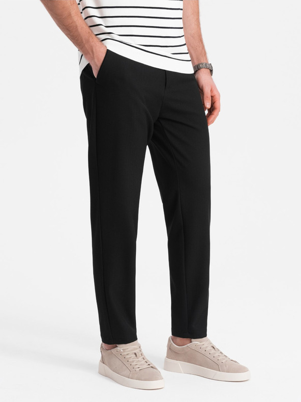 Ombre Clothing Černé pánské chino kalhoty Ombre Clothing