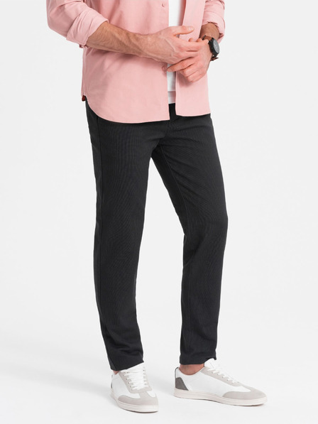 Ombre Clothing Tmavě šedé pánské chino kalhoty Ombre Clothing
