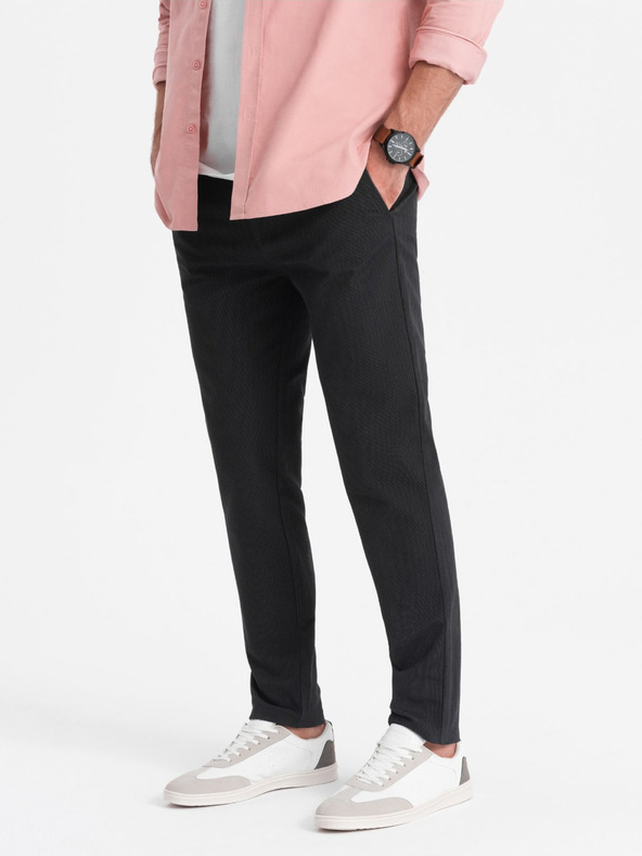 Ombre Clothing Tmavě šedé pánské chino kalhoty Ombre Clothing